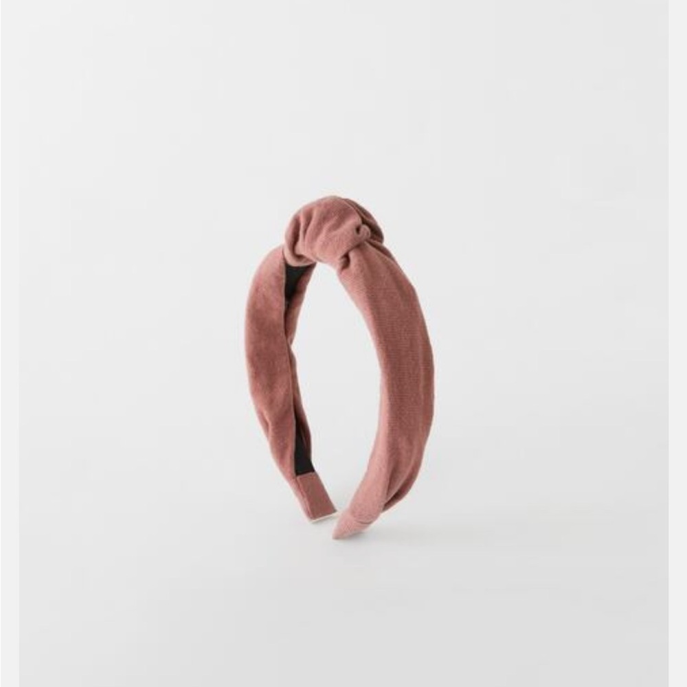 ZARA PLAIN KNOTTED HEADBAND MAUVE PINK NEW WITH TAGS